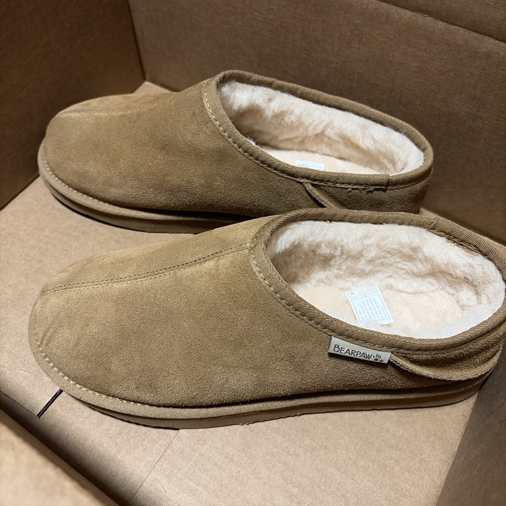 Men's Bearpaw COW Suede Wool Blend Slippers Used Size 12